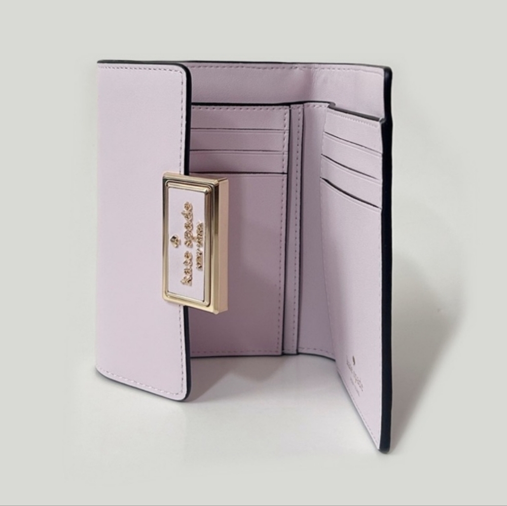 Kate Spade Reegan Leather Medium Flap Wallett, Pale Amethyst NWT - Picture 8 of 10